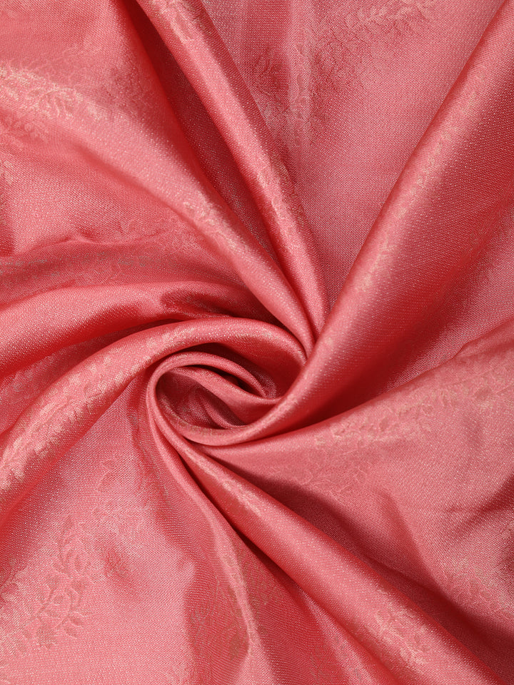 Pink Floral Woven Pure Kanchipuram Silk Saree - Diadem
