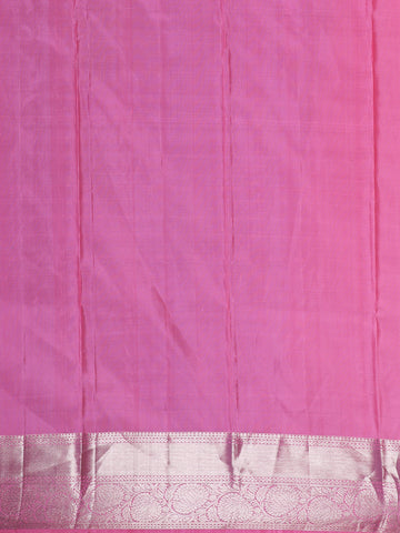 Pink Floral Woven Pure Kanchipuram Silk Saree - Diadem