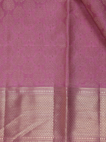 Pink Floral Woven Pure Kanchipuram Silk Saree - Diadem