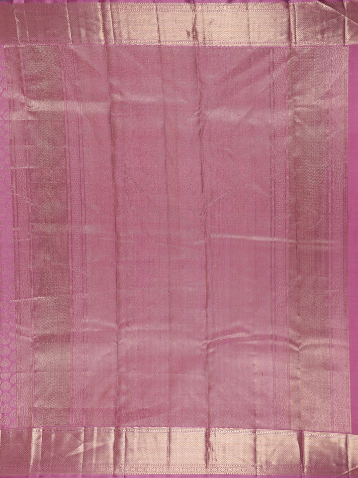 Pink Floral Woven Pure Kanchipuram Silk Saree - Diadem