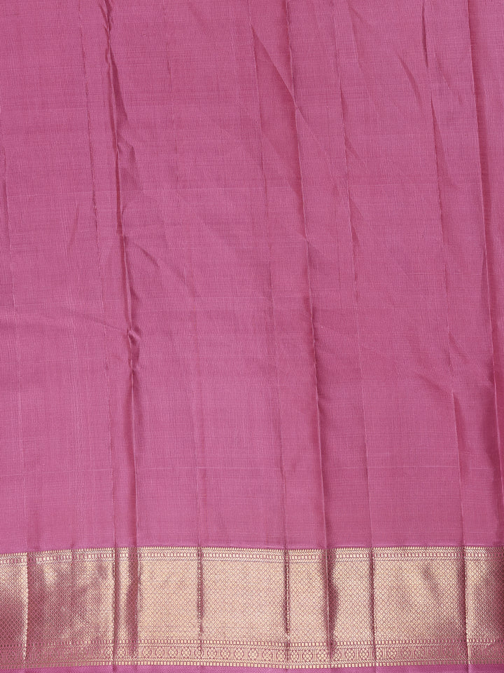 Pink Floral Woven Pure Kanchipuram Silk Saree - Diadem
