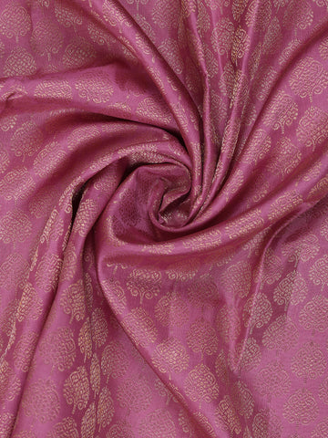 Pink Floral Woven Pure Kanchipuram Silk Saree - Diadem