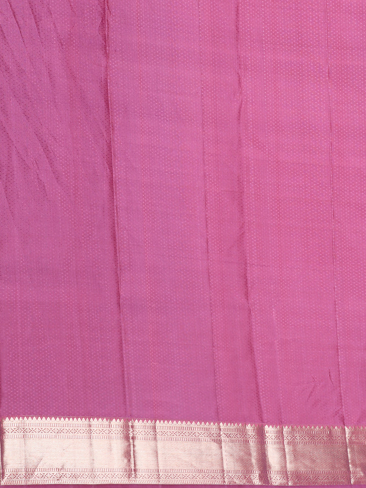 Pink Floral Woven Pure Kanchipuram Silk Saree - Diadem