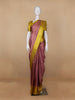 Pink Floral Woven Pure Kanchipuram Silk Saree - Diadem