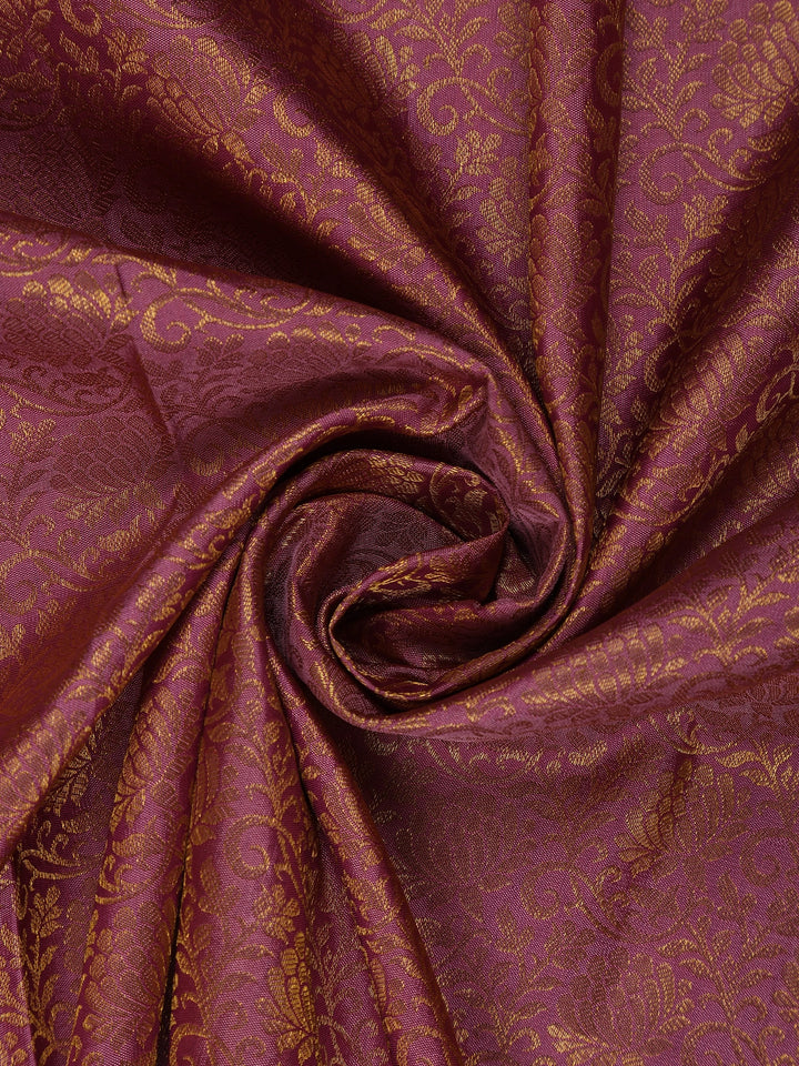 Pink Floral Woven Pure Kanchipuram Silk Saree - Diadem