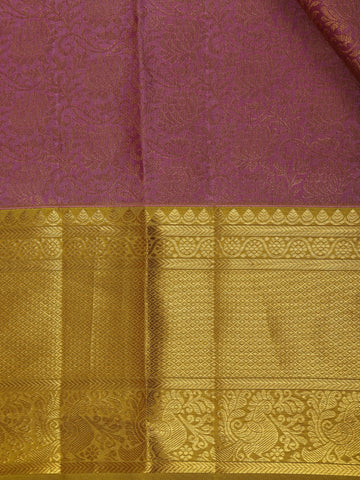 Pink Floral Woven Pure Kanchipuram Silk Saree - Diadem