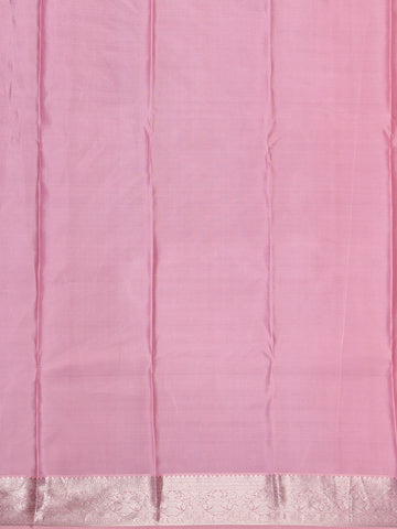 Pink Floral Woven Pure Kanchipuram Silk Saree - Diadem