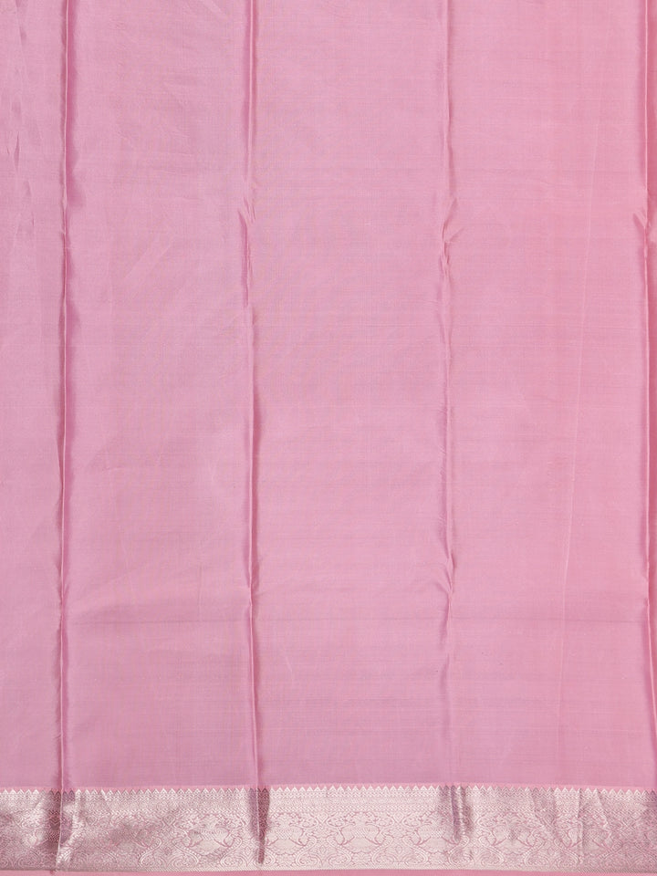 Pink Floral Woven Pure Kanchipuram Silk Saree - Diadem