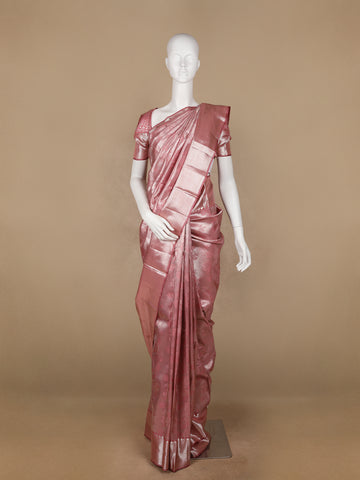 Pink Floral Woven Pure Kanchipuram Silk Saree - Diadem
