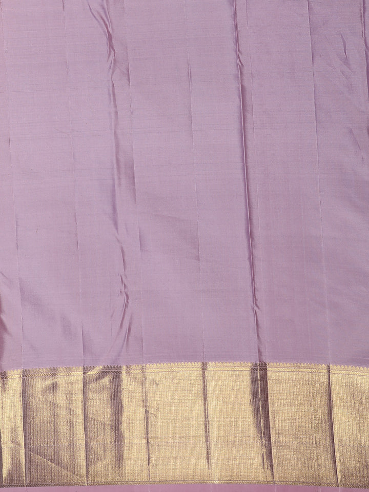 Pink Floral Woven Pure Kanchipuram Silk Saree - Diadem