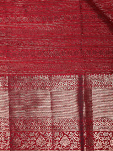 Pink Floral Woven Pure Kanchipuram Silk Saree - Diadem