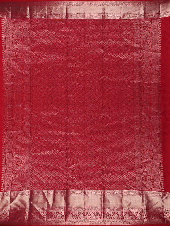 Pink Floral Woven Pure Kanchipuram Silk Saree - Diadem
