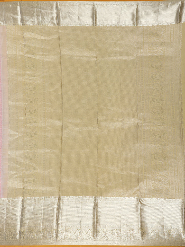 Pink Floral Woven Pure Kanchipuram Silk Saree - Diadem