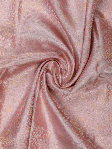 Pink Floral Woven Pure Kanchipuram Silk Saree - Diadem