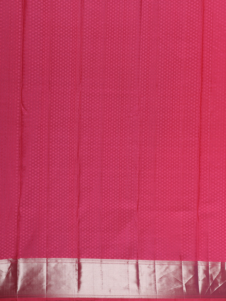 Pink Floral Woven Pure Kanchipuram Silk Saree - Diadem