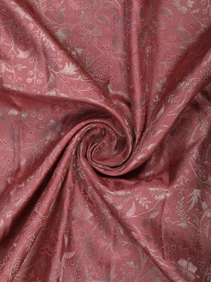 Pink Floral Woven Pure Kanchipuram Silk Saree - Diadem