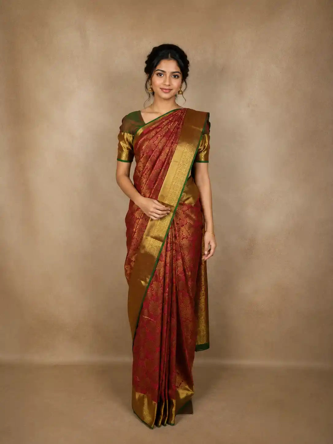 Pink Floral Zari Woven Design Pure Kanchipuram Silk Saree with Contrast Zari Border