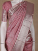 Pink Floral and leaf Woven Pure Kanchipuram Silk Saree - Diadem