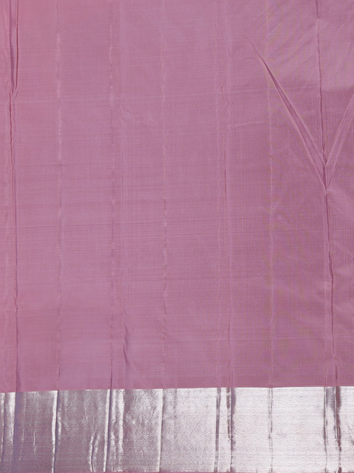 Pink Floral and leaf Woven Pure Kanchipuram Silk Saree - Diadem