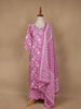 Pink Floral Design Printed Cotton Salwar Suit - Diadem