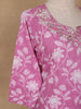 Pink Floral Design Printed Cotton Salwar Suit - Diadem