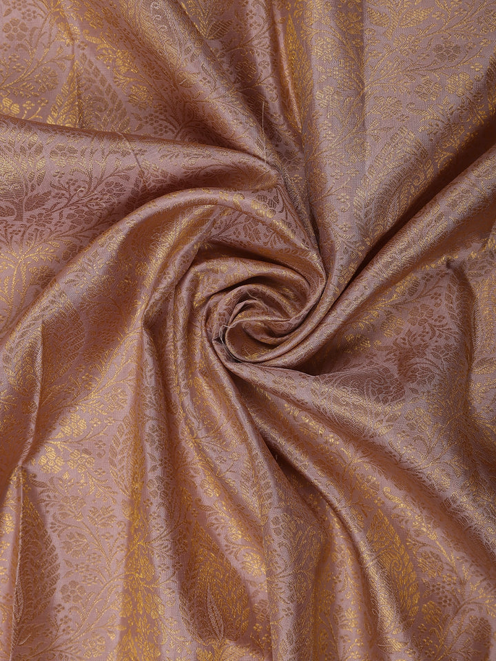 Pink Floral Woven Pure Kanchipuram Silk Saree - Diadem
