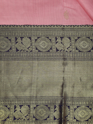 Pink Floral Woven Pure Kanchipuram Silk Saree - Diadem