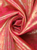 Pink & Gold Banarasi Silk Saree with Floral Woven Design and Designer Embellished Border