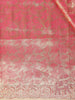 Pink & Gold Banarasi Silk Saree with Floral Woven Design and Designer Embellished Border