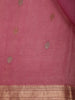 Pink Gold Zari Butta Organza Saree - Diadem