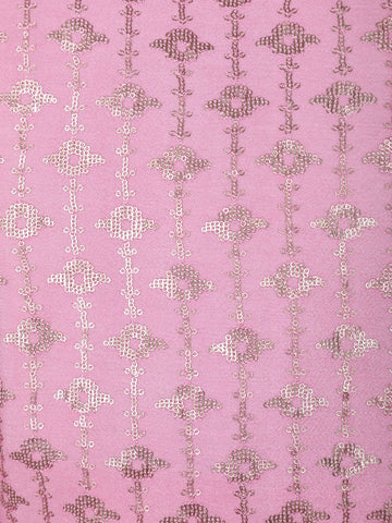 Pink Ombre Sequin Embroidered Jacquard Sherwani Suit - Diadem