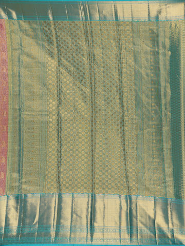Pink Paisley and Floral Woven Pure Kanchipuram Silk Saree - Diadem