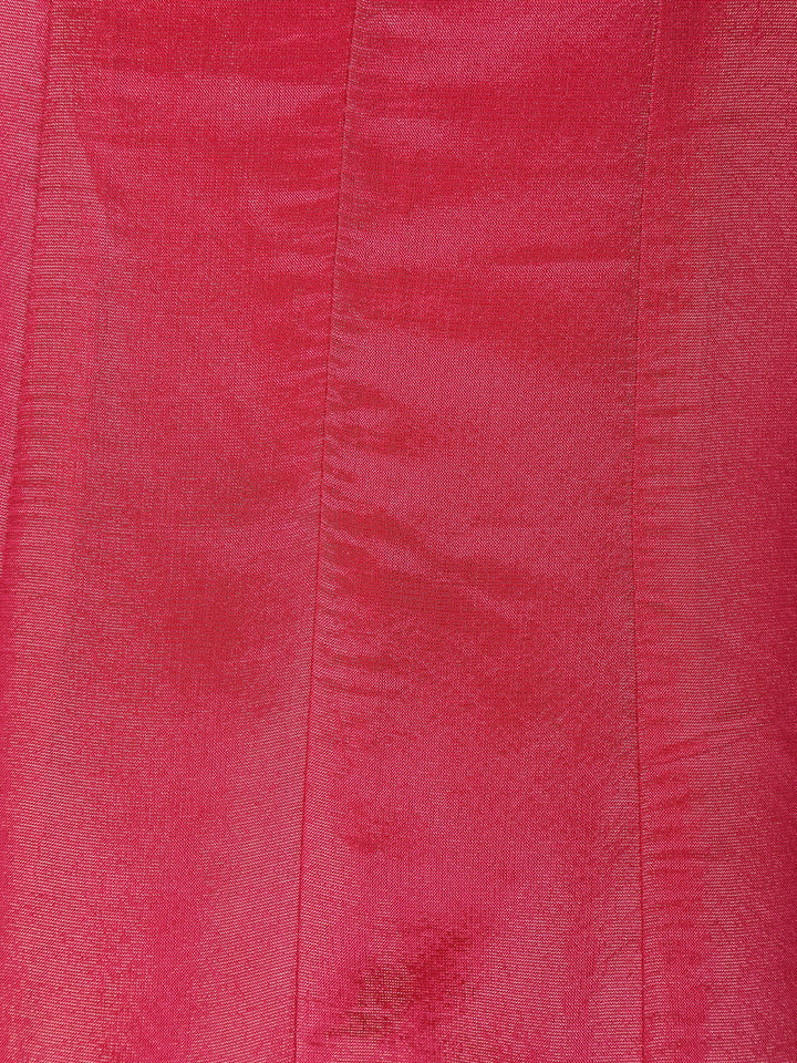 Pink Panel Anarkali Tissue Silk Salwar suit - Diadem