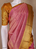 Pink Plain Woven Pure Tissue Silk Saree With Zari Border - Diadem
