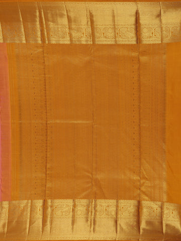 Pink Plain Woven Pure Tissue Silk Saree With Zari Border - Diadem