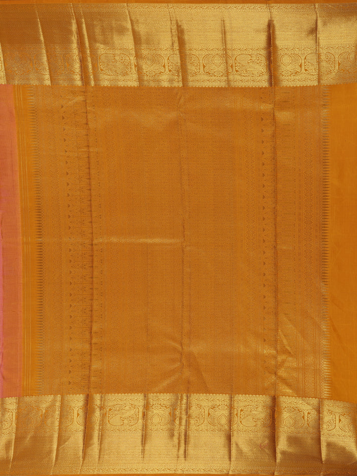 Pink Plain Woven Pure Tissue Silk Saree With Zari Border - Diadem