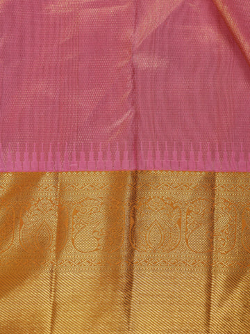 Pink Plain Woven Pure Tissue Silk Saree With Zari Border - Diadem
