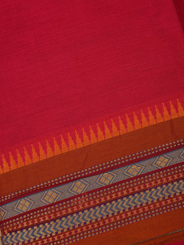 Pink Solid Cotton Fancy Saree - Diadem