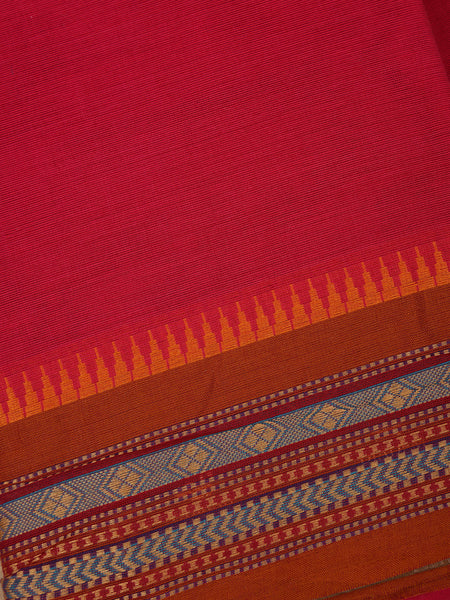 Pink Solid Cotton Fancy Saree - Diadem