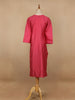 Pink Solid Design Cotton Kurti