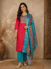 Pink Solid Design Cotton Salwar Suit with Dupatta