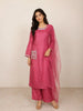 Pink Straight Cut Salwar Suit for Women Enhanced with Sequins and Beads with Dupatta