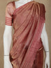 Pink Stripes Designed Organza Designer Saree