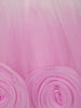 Pink & White Ombre Tulle Party Frock with Oversized 3D Rosettes - Diadem