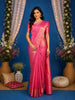 Pink Floral Woven Pure Kanchipuram Silk Saree