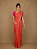 Pink and Yellow Checks Woven Pure Kanchipuram Silk Saree