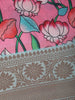 Pink with Multicolor Floral Print Tissue Silk Saree - Diadem