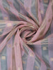 Pink and Gold Striped Design Semi Tussar Saree