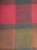 Pink and Green Checked Design Cotton Saree with Woven Border