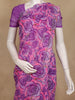 Pink and Purple Floral Printed Design Chiffon Saree